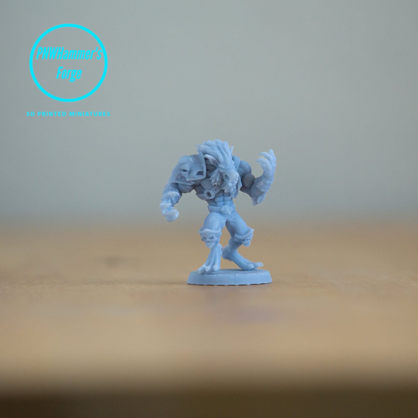 Wilveris - Werewolf - Soldier - Warrior - D&D - Lycan - TTRPG - 32mm Miniature - Pathfinder - Unpainted - Lycanthrope