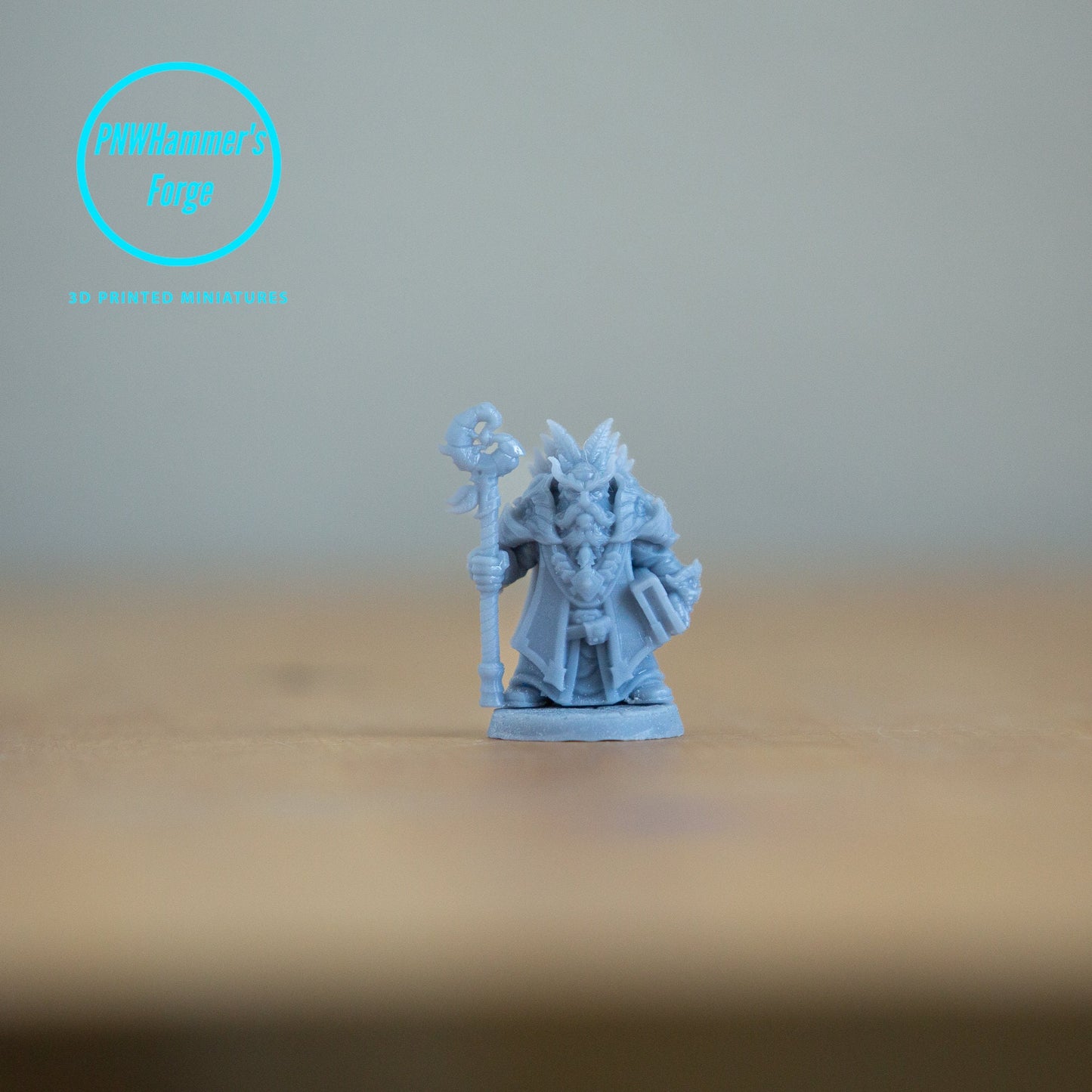 Draloth - Male Dwarf Wizard - D&D - Spellcaster - TTRPG - 32mm Miniature - Pathfinder - Unpainted - Sorcerer - Mage - Magic User