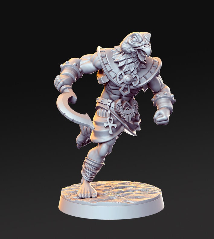 Horathi Warriors - D&D - TTRPG - 32mm Miniature - Pathfinder - Unpainted - Birdfolk - Barbarian - Warrior