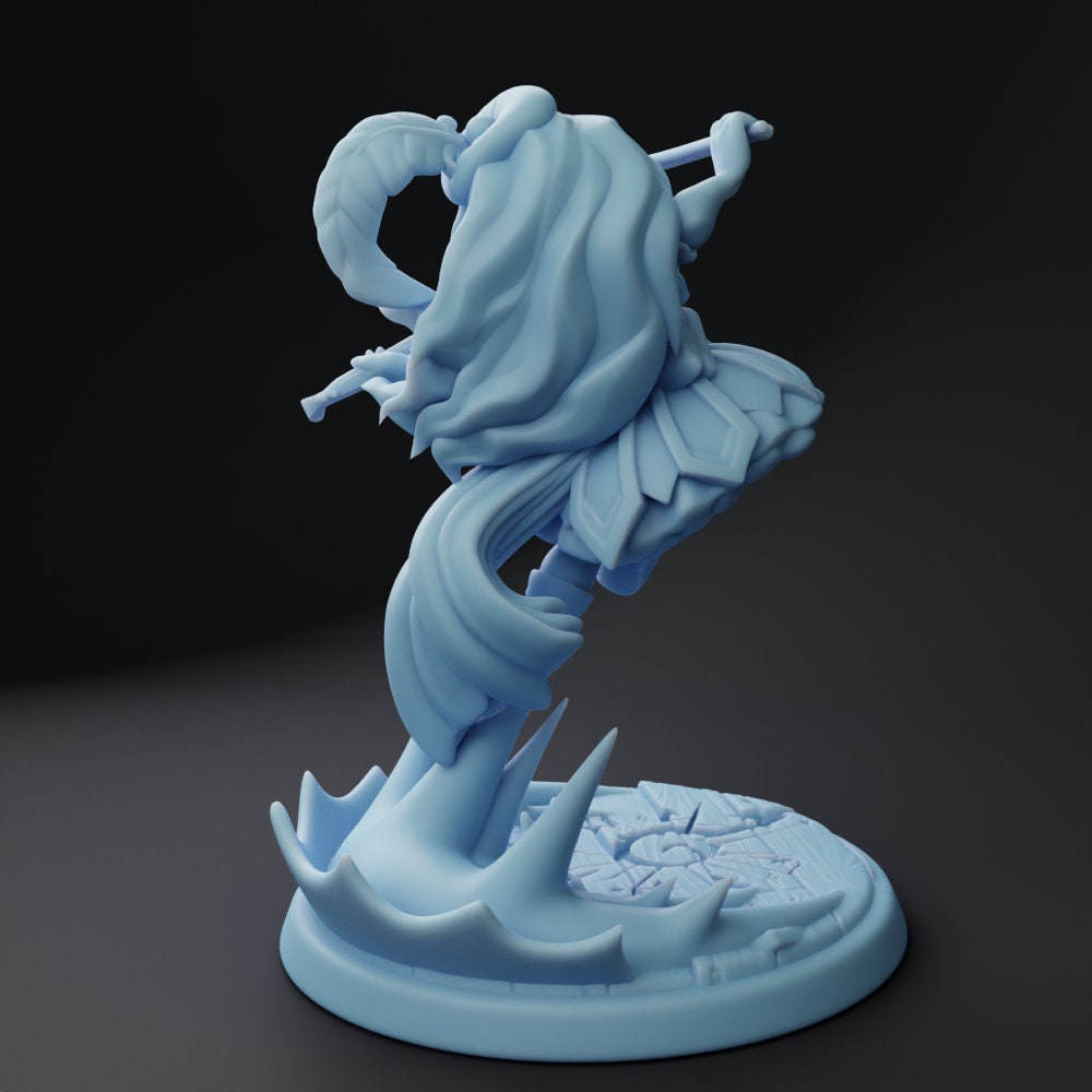 Mya the Female Halfling Bard - Twin Goddess Miniatures - D&D - TTRPG - 32mm/75mm Miniature - Pathfinder - Unpainted - Vioin