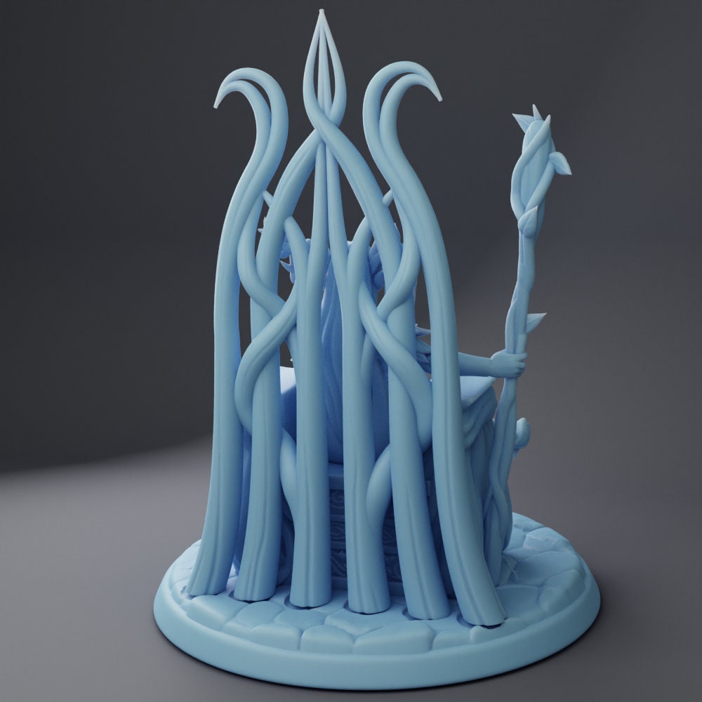 Wood Elf Queen - Twin Goddess Miniatures - D&D - TTRPG - 32mm/75mm Miniature - Pathfinder - Unpainted - Fire- Earth - Air - Water