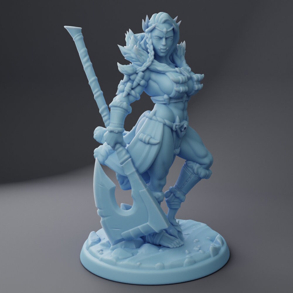 Orc Queen - Twin Goddess Miniatures - D&D - TTRPG - 32mm/75mm Miniature - Pathfinder - Unpainted