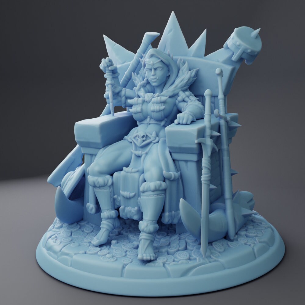 Orc Queen - Twin Goddess Miniatures - D&D - TTRPG - 32mm/75mm Miniature - Pathfinder - Unpainted