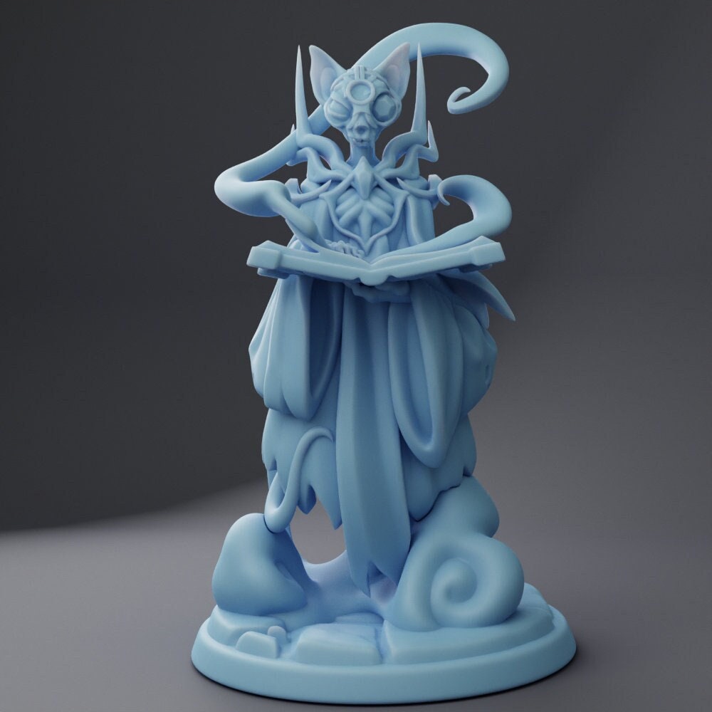Sphynx Cat Lich Miniature - Twin Goddess Miniatures - D&D - TTRPG - 32mm/75mm Miniature - Pathfinder - Unpainted