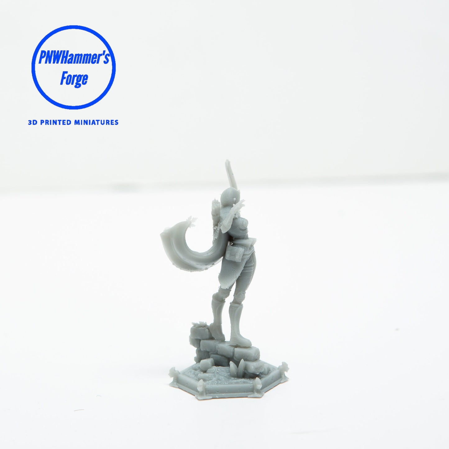 Female Elven Ranger Miniature for D&D - TTRPG - 32mm Miniature Bow Fighter - Pathfinder - Unpainted - TPK Laboratory