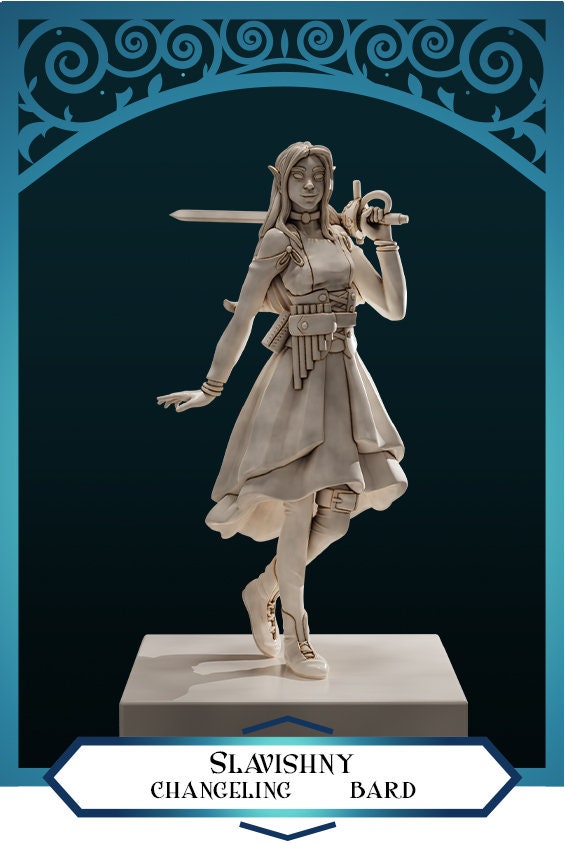 Female Changeling Bard for TTRPG - DND is a Woman - Slavishny - Pathfinder - D&D - TTRPG
