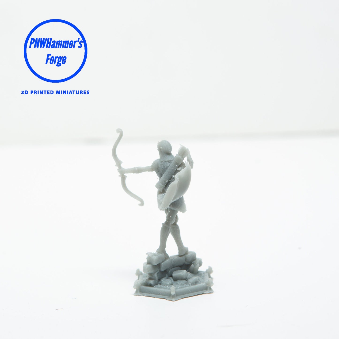 Female Elven Ranger Miniature for D&D - TTRPG - 32mm Miniature Bow Fighter - Pathfinder - Unpainted - TPK Laboratory