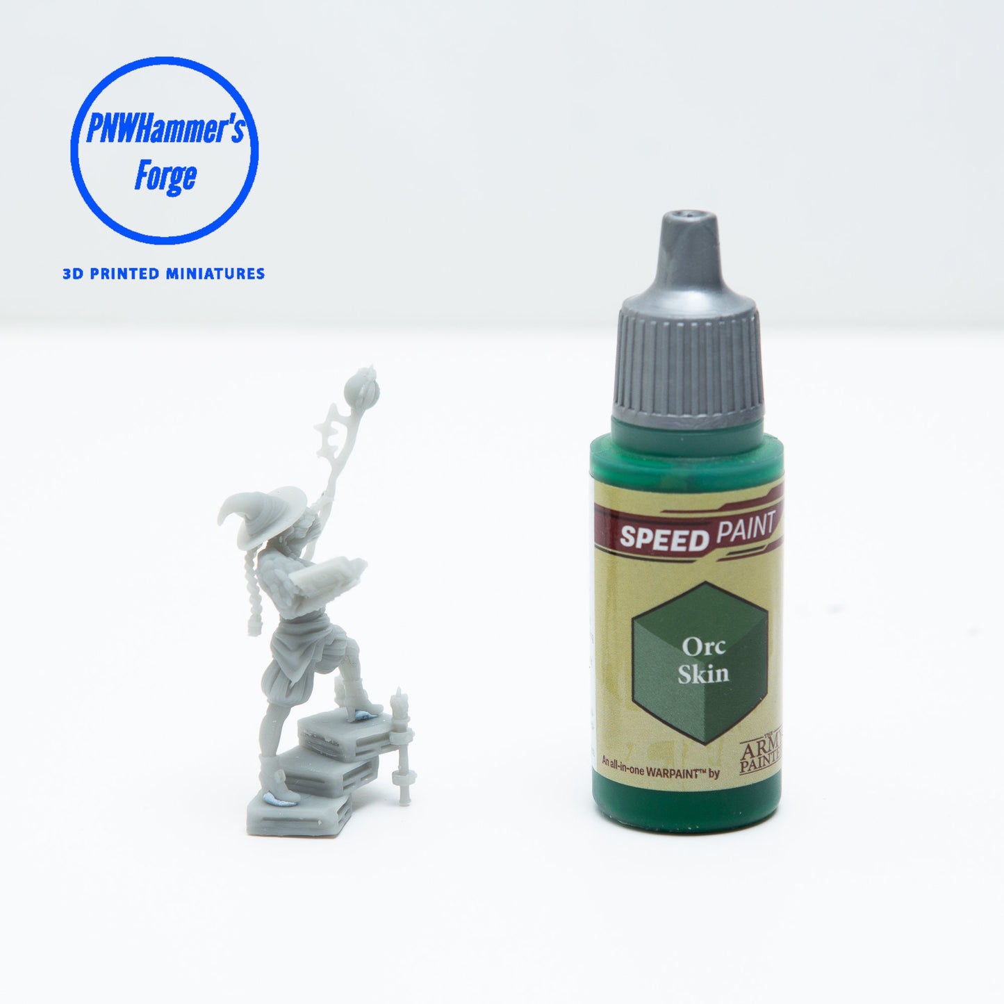 Human Female Wizard Miniature for D&D - TTRPG - 32mm Miniature Spellcaster - Pathfinder - Unpainted - Double Edge Miniatures