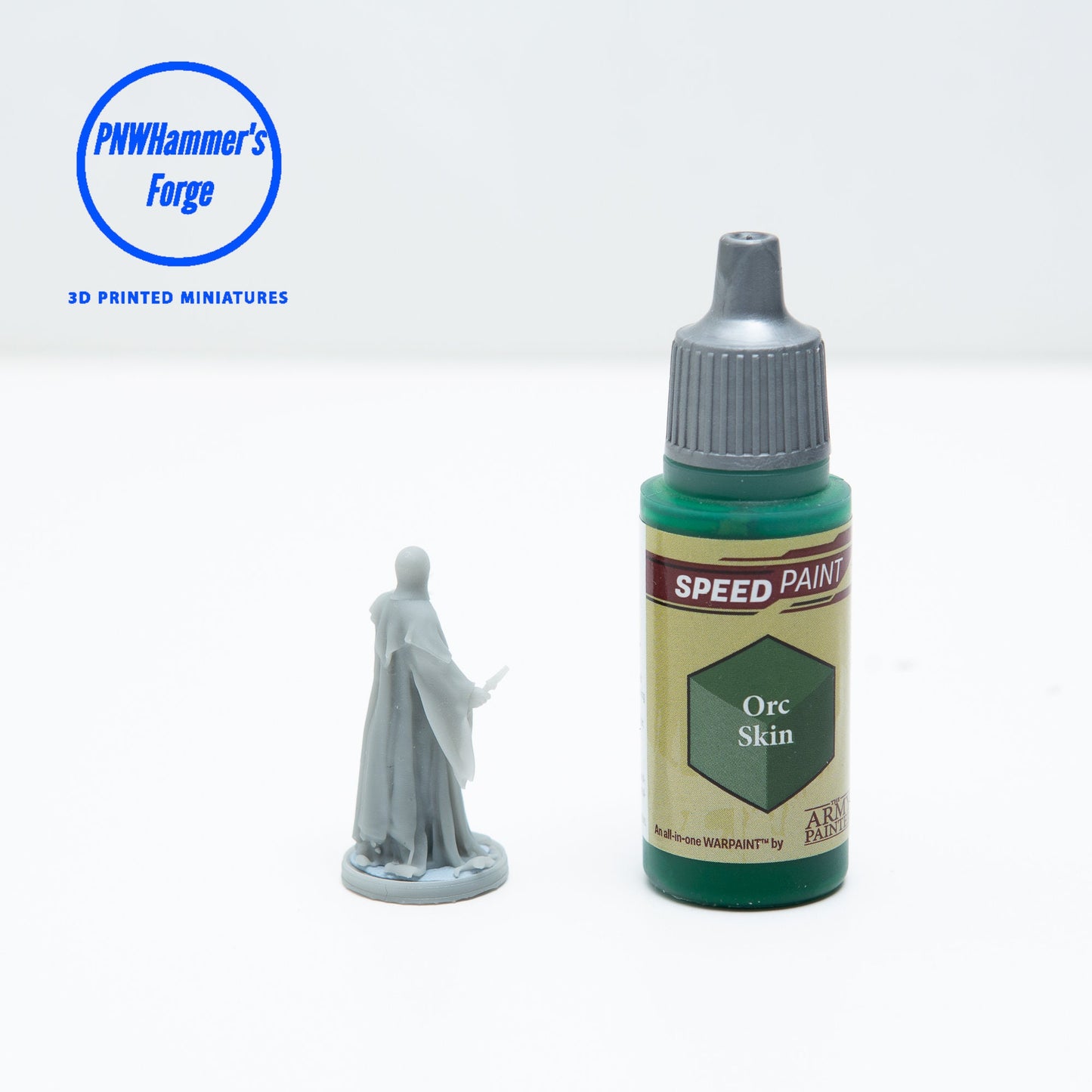 Human Male Wizard Miniature for D&D - TTRPG - 32mm Miniature Spellcaster - Pathfinder - Unpainted - Double Edge Miniatures