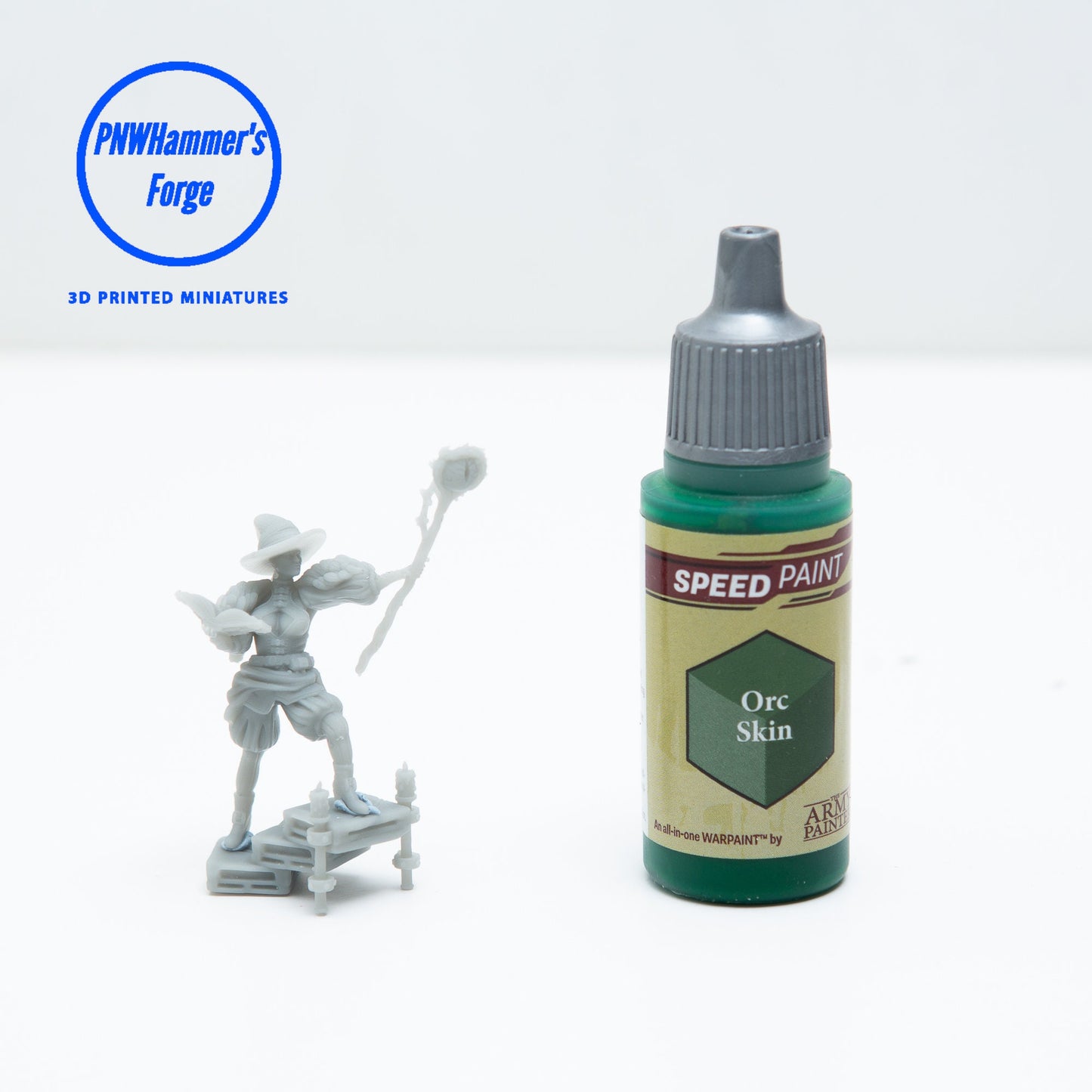 Human Female Wizard Miniature for D&D - TTRPG - 32mm Miniature Spellcaster - Pathfinder - Unpainted - Double Edge Miniatures