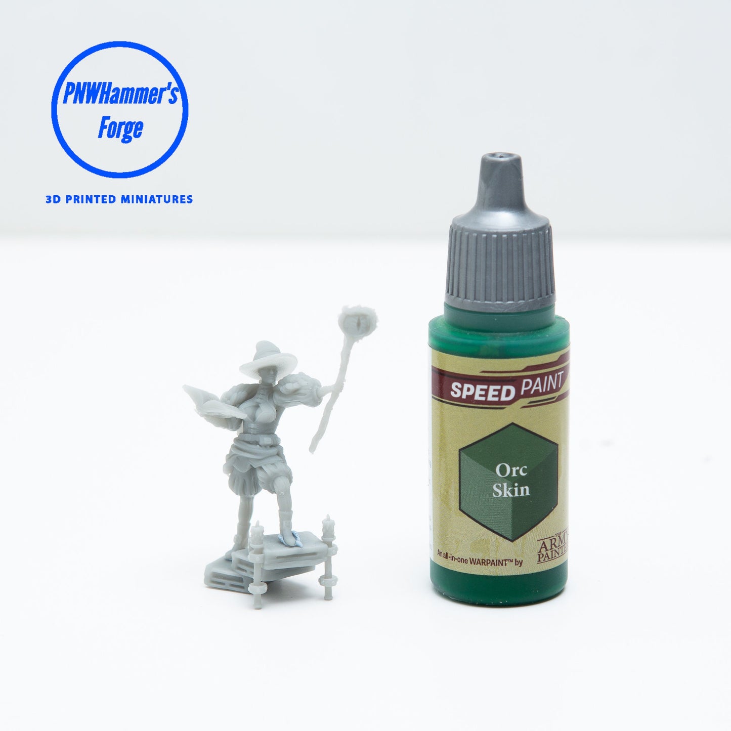 Human Female Wizard Miniature for D&D - TTRPG - 32mm Miniature Spellcaster - Pathfinder - Unpainted - Double Edge Miniatures