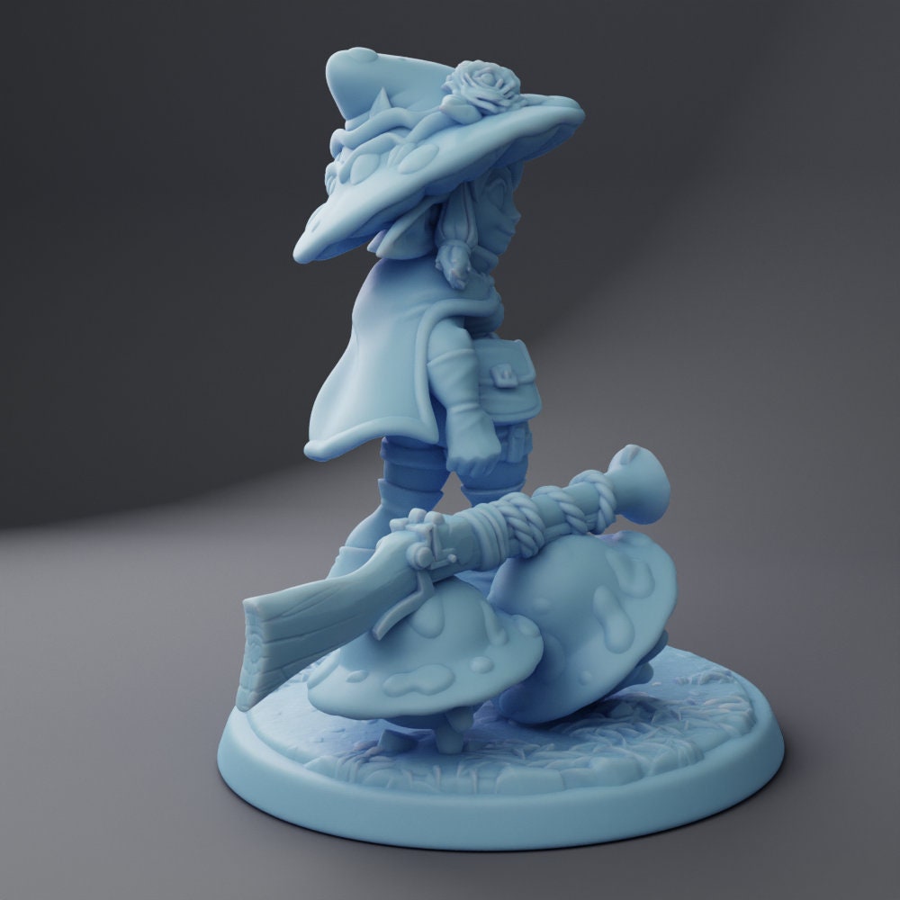 Female Mushroom Goblin Ranger - Twin Goddess Miniatures - D&D - TTRPG - 32mm/75mm Miniature - Pathfinder - Unpainted -