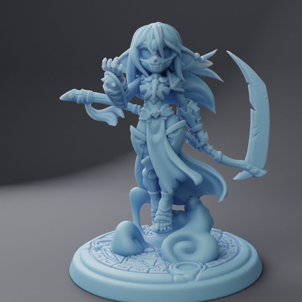 Female Goblin Necromancer - Twin Goddess Miniatures - D&D - TTRPG - 32mm/75mm Miniature - Pathfinder - Unpainted -