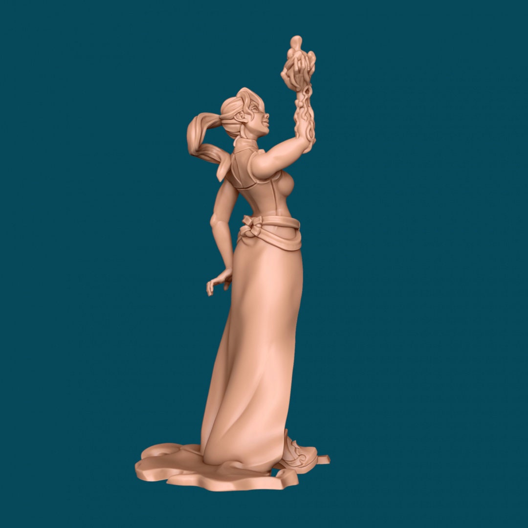 Human Female Sorceress for TTRPG - Awkward Penguin Miniatures - D&D - TTRPG - 32mm Miniature - Pathfinder - Unpainted - 5E