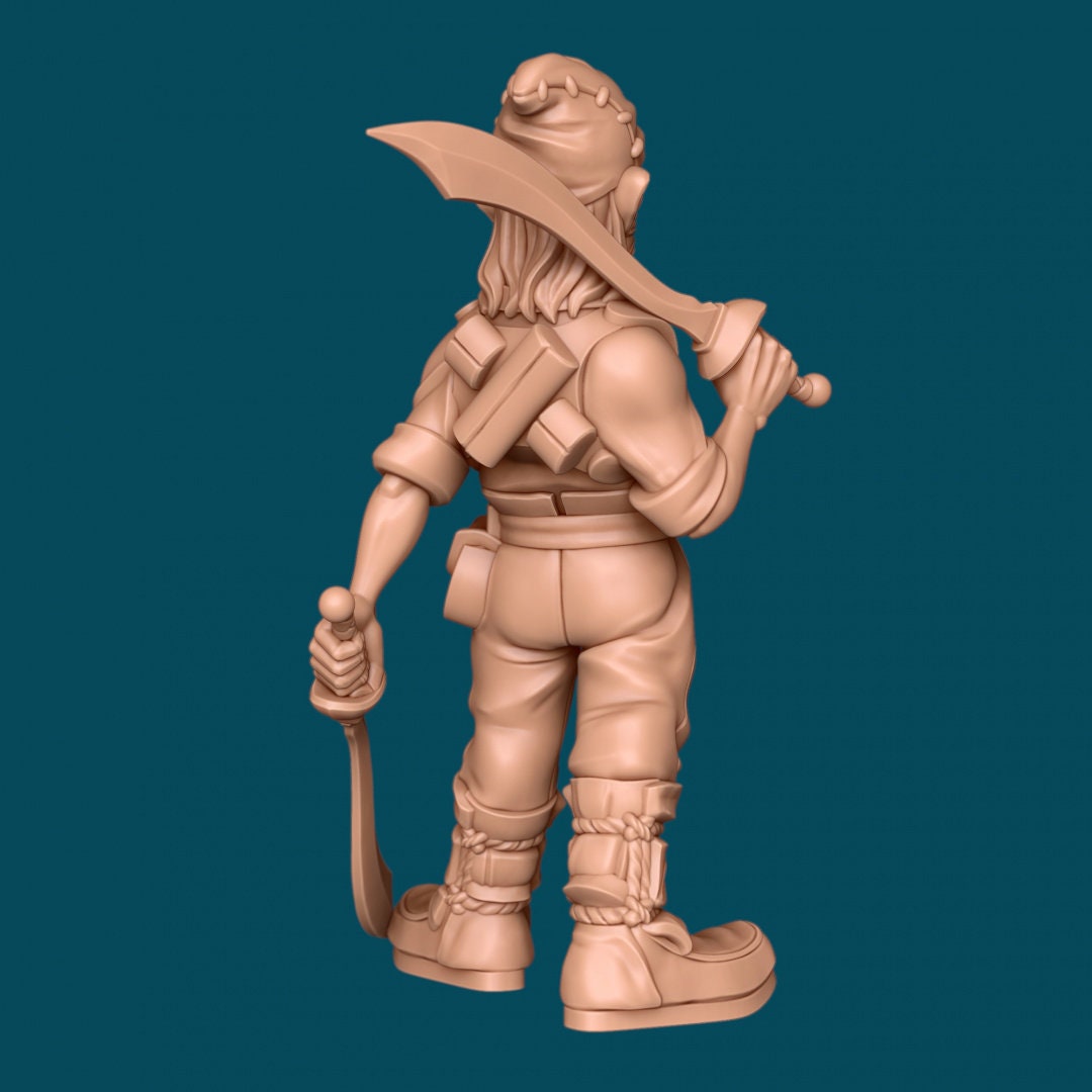 Male Gnome Barbarian for TTRPG - Awkward Penguin Miniatures - D&D - TTRPG - 32mm Miniature - Pathfinder - Unpainted - 5E