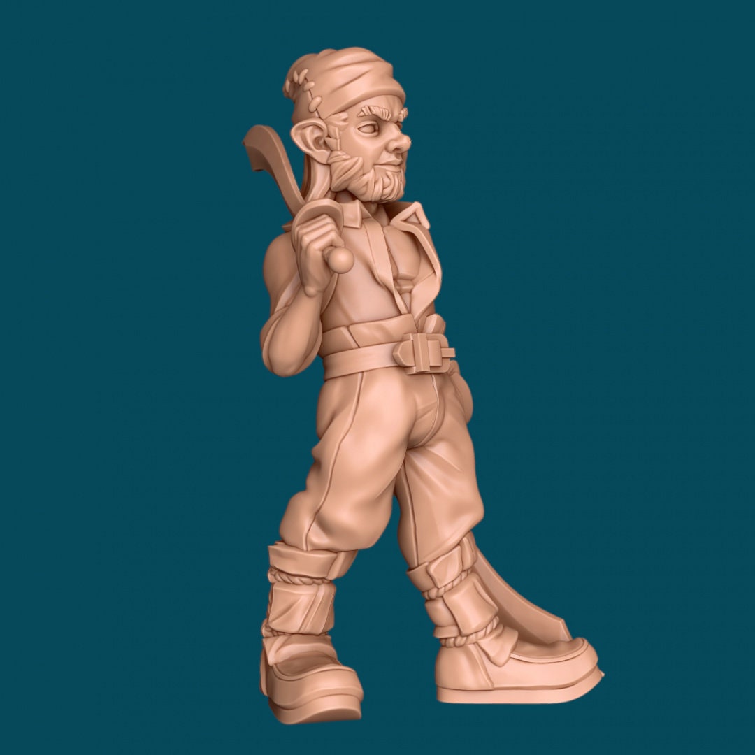 Male Gnome Barbarian for TTRPG - Awkward Penguin Miniatures - D&D - TTRPG - 32mm Miniature - Pathfinder - Unpainted - 5E