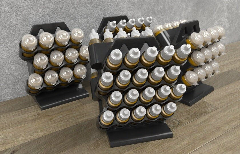 Storage Rack for Hobby Paints - 26mm Bottles - Army Painter - Reaper - Scale 75 - Vallejo