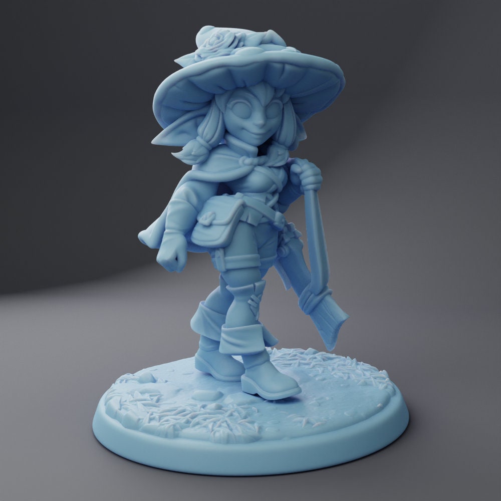 Female Mushroom Goblin Ranger - Twin Goddess Miniatures - D&D - TTRPG - 32mm/75mm Miniature - Pathfinder - Unpainted -