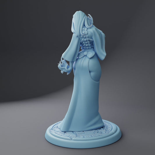 Human Female Necromancer - Twin Goddess Miniatures - D&D - TTRPG - 32mm/75mm Miniature - Pathfinder - Unpainted -