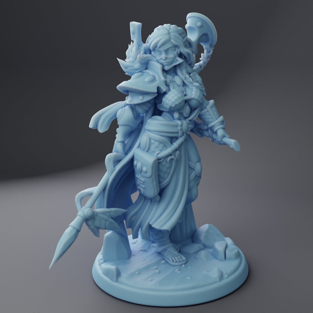 Human Female Warrior - Twin Goddess Miniatures - D&D - TTRPG - 32mm Miniature - Pathfinder - Unpainted