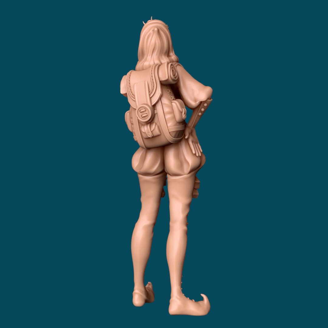 Elven Female Rogue for TTRPG - Awkward Penguin Miniatures - D&D - TTRPG - 32mm Miniature - Pathfinder - Unpainted - 5E