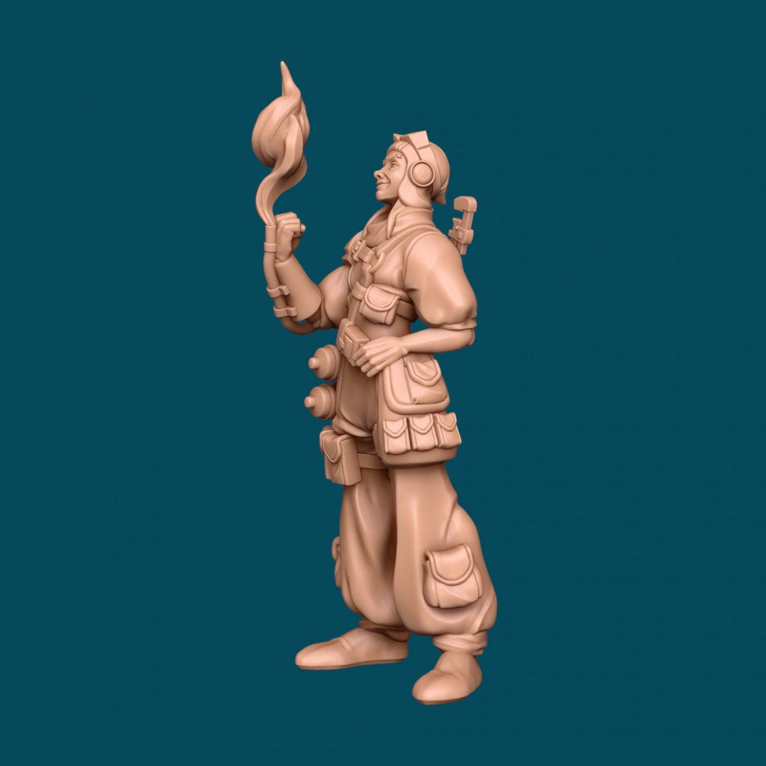 Human Female Artificer for TTRPG - Awkward Penguin Miniatures - D&D - TTRPG - 32mm Miniature - Pathfinder - Unpainted - 5E