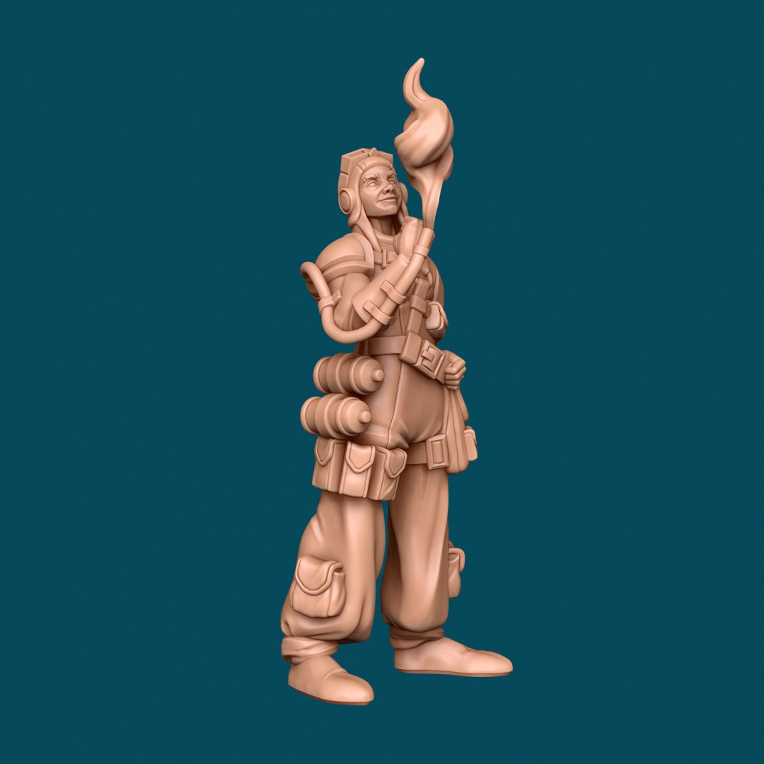 Human Female Artificer for TTRPG - Awkward Penguin Miniatures - D&D - TTRPG - 32mm Miniature - Pathfinder - Unpainted - 5E