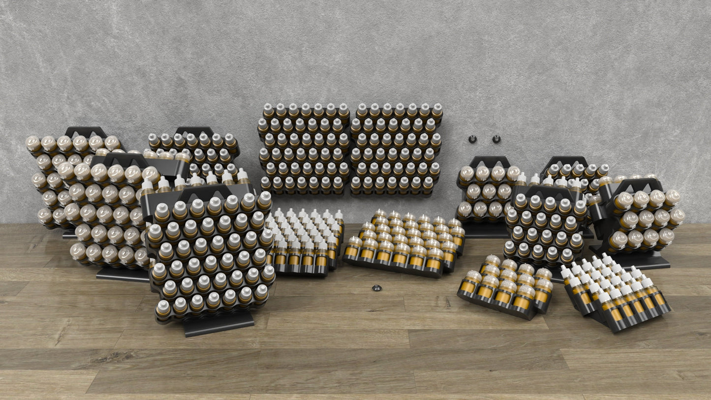 Storage Rack for Hobby Paints - 26mm Bottles - Army Painter - Reaper - Scale 75 - Vallejo
