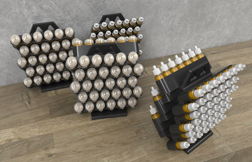 Storage Rack for Hobby Paints - 26mm Bottles - Army Painter - Reaper - Scale 75 - Vallejo