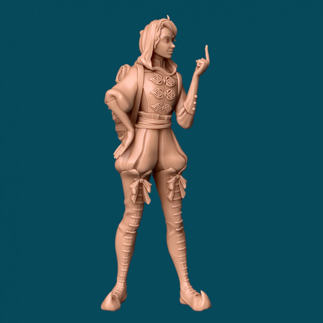Elven Female Rogue for TTRPG - Awkward Penguin Miniatures - D&D - TTRPG - 32mm Miniature - Pathfinder - Unpainted - 5E