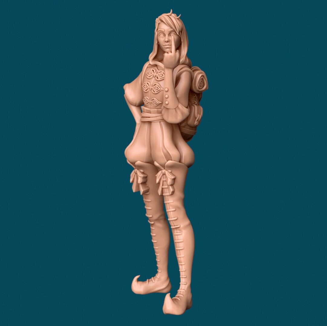 Elven Female Rogue for TTRPG - Awkward Penguin Miniatures - D&D - TTRPG - 32mm Miniature - Pathfinder - Unpainted - 5E