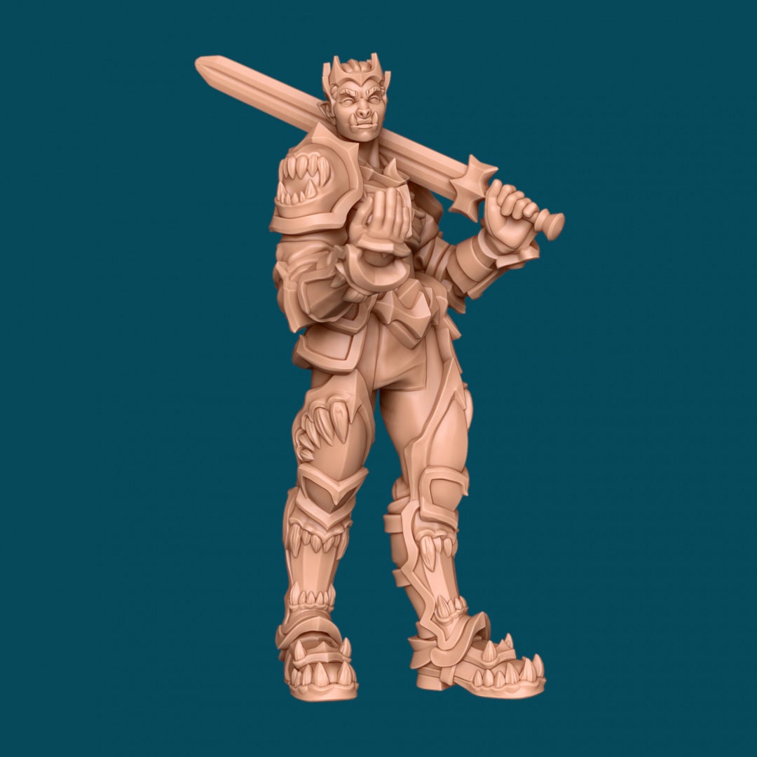 Female Orc Queen for TTRPG - Awkward Penguin Miniatures - D&D - TTRPG - 32mm Miniature - Pathfinder - Unpainted - 5E