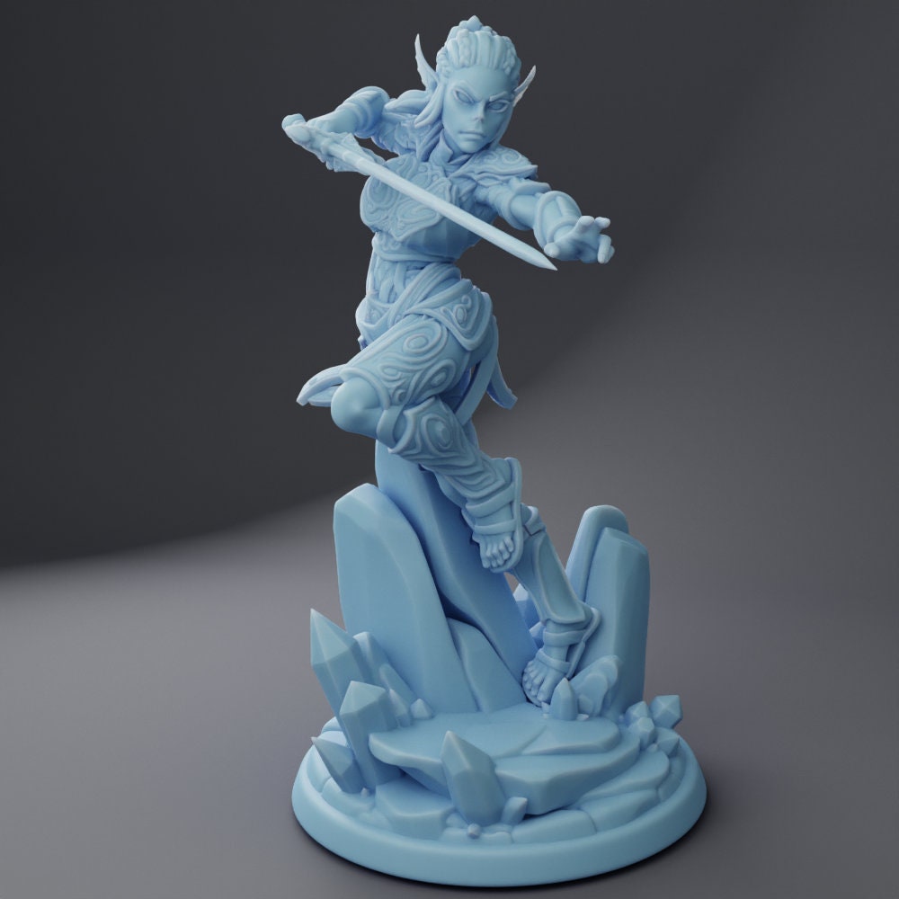 Female Gith Warrior - Twin Goddess Miniatures - D&D - Ta'Vel - TTRPG - 32mm Miniature - Pathfinder - Unpainted