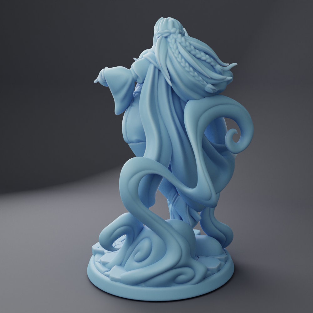 Human Female Sorceress - Twin Goddess Miniatures - D&D - TTRPG - 32mm Miniature - Pathfinder - Unpainted