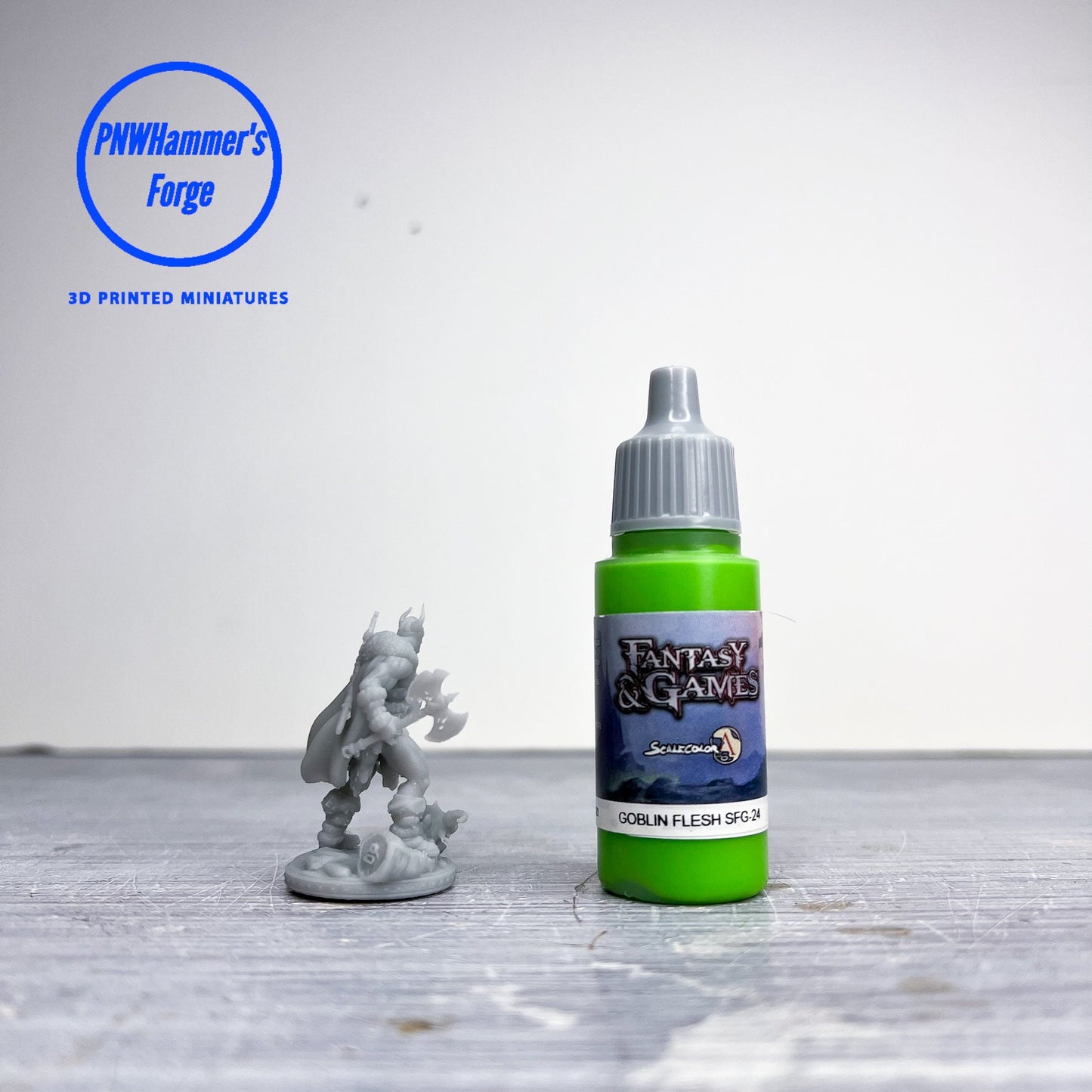 Human Male Barbarian Miniature for D&D - TTRPG - 32mm Miniature - Kreyvos the Barbarian - Pathfinder - Unpainted - Primal Collectibles