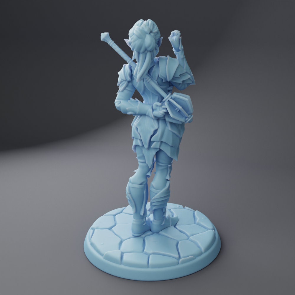 Female Drow Paladin - Twin Goddess Miniatures - D&D - Mindy - TTRPG - 32mm Miniature - Pathfinder - Unpainted