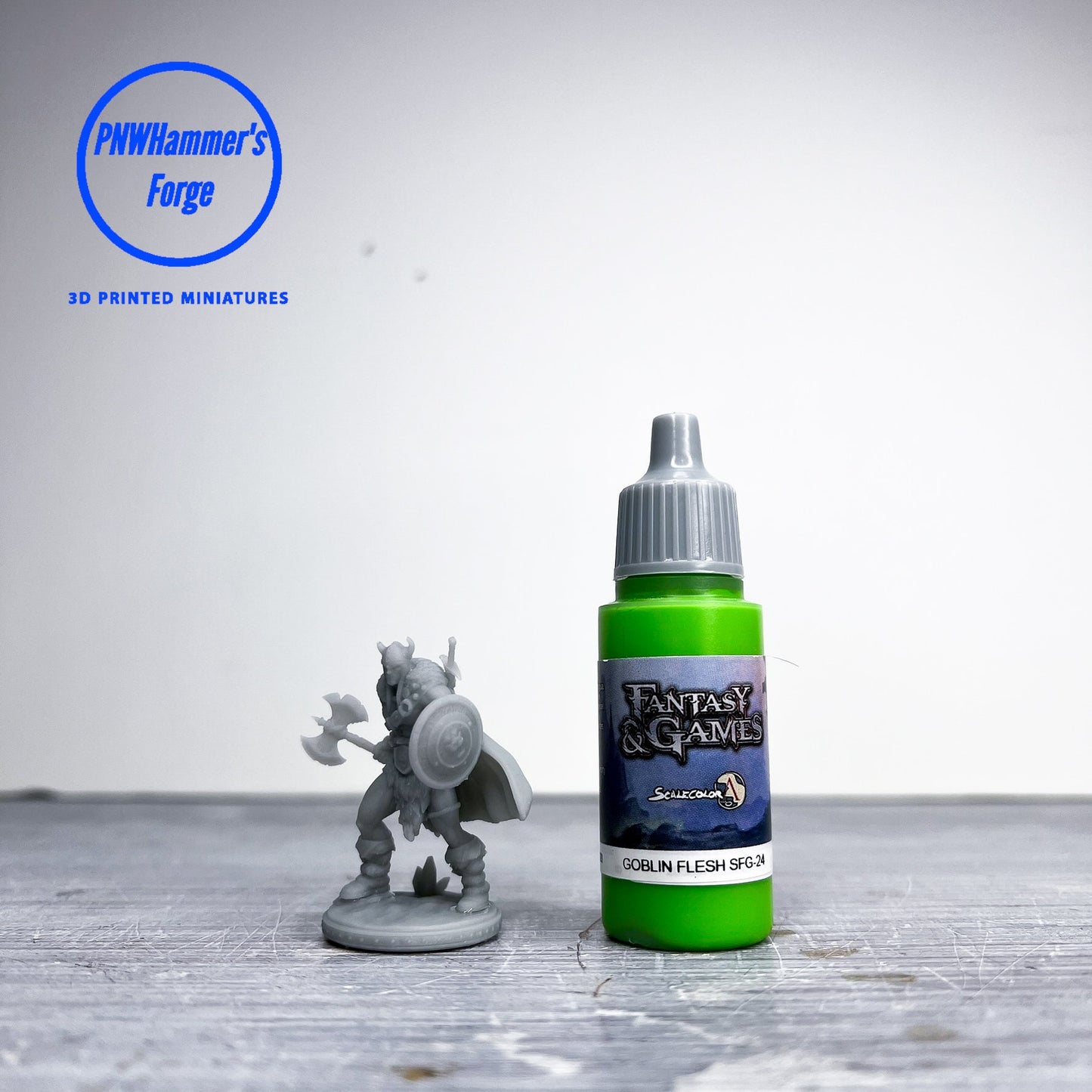 Human Male Barbarian Miniature for D&D - TTRPG - 32mm Miniature - Kreyvos the Barbarian - Pathfinder - Unpainted - Primal Collectibles