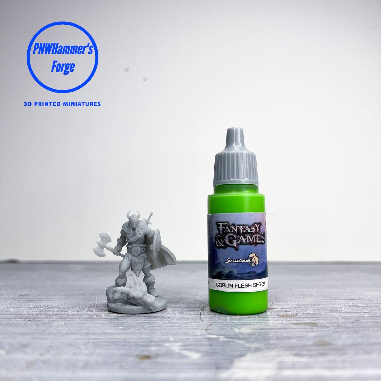 Human Male Barbarian Miniature for D&D - TTRPG - 32mm Miniature - Kreyvos the Barbarian - Pathfinder - Unpainted - Primal Collectibles