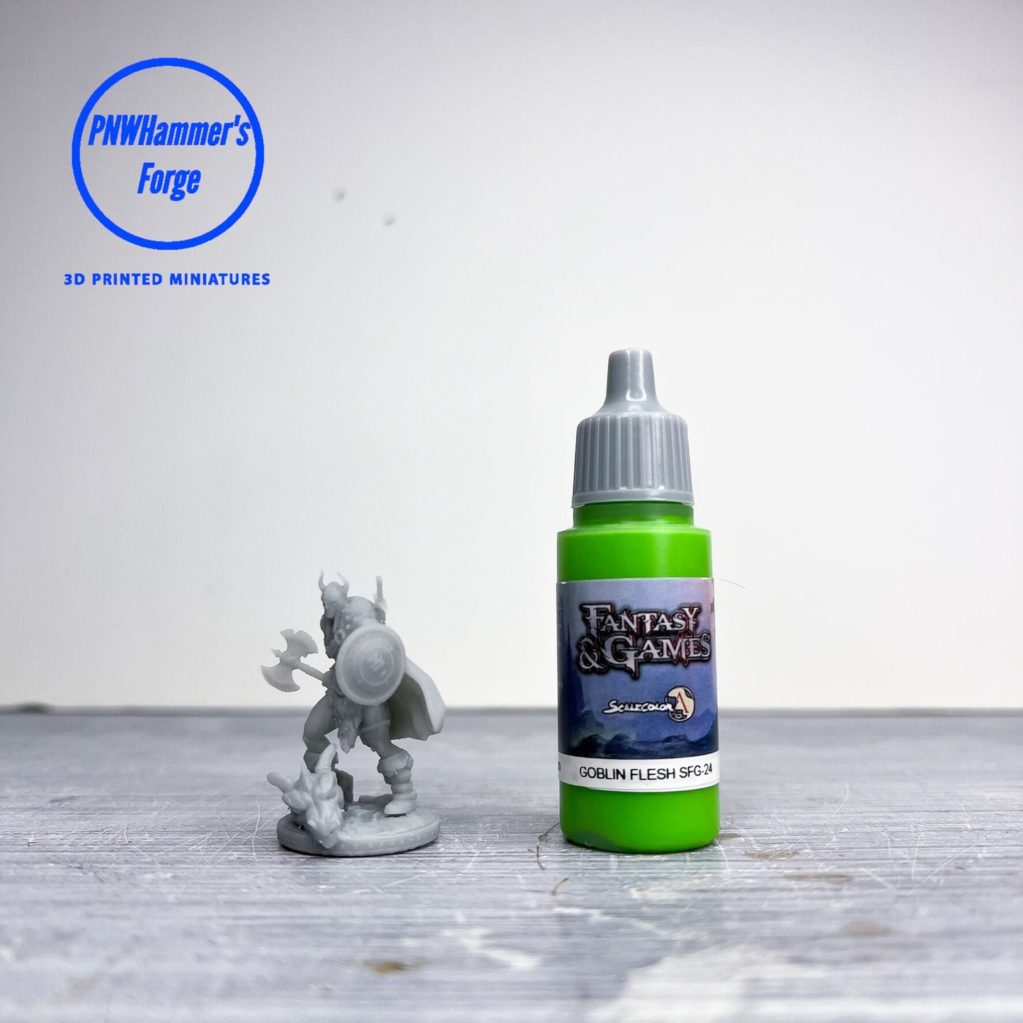 Human Male Barbarian Miniature for D&D - TTRPG - 32mm Miniature - Kreyvos the Barbarian - Pathfinder - Unpainted - Primal Collectibles
