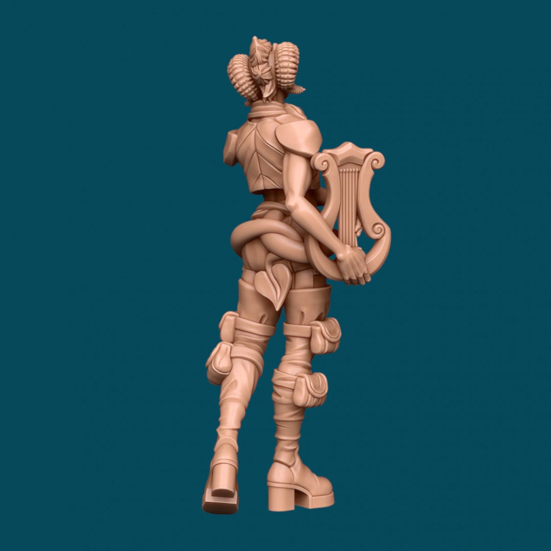 Tiefling Bard for TTRPG - Awkward Penguin Miniatures - D&D - TTRPG - 32mm Miniature - Pathfinder - Unpainted - 5E