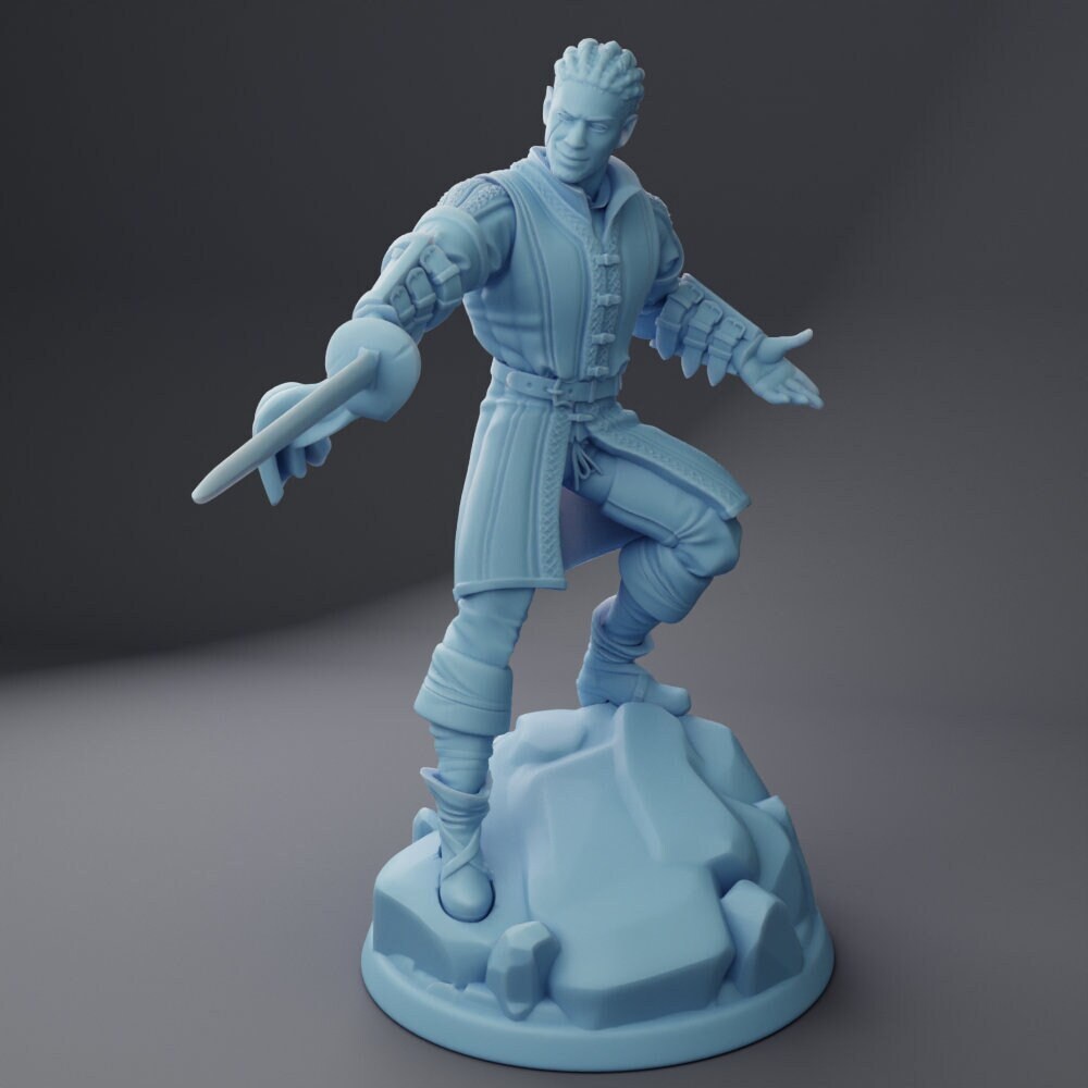 Human Male Warlock - Twin Goddess Miniatures - D&D - Will - TTRPG - 32mm Miniature - Pathfinder - Unpainted