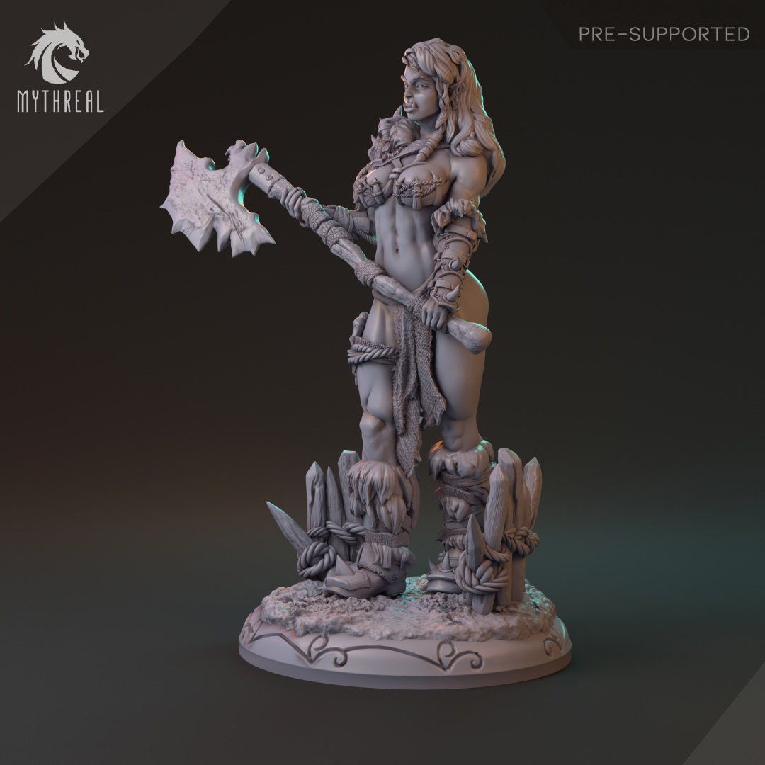 Half-Orc Female Fighter for TTRPG by HardWitch Games - Nerteh Mickhar - Pathfinder - D&D - TTRPG - Gift for Gamers