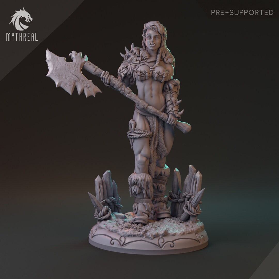 Half-Orc Female Fighter for TTRPG by HardWitch Games - Nerteh Mickhar - Pathfinder - D&D - TTRPG - Gift for Gamers