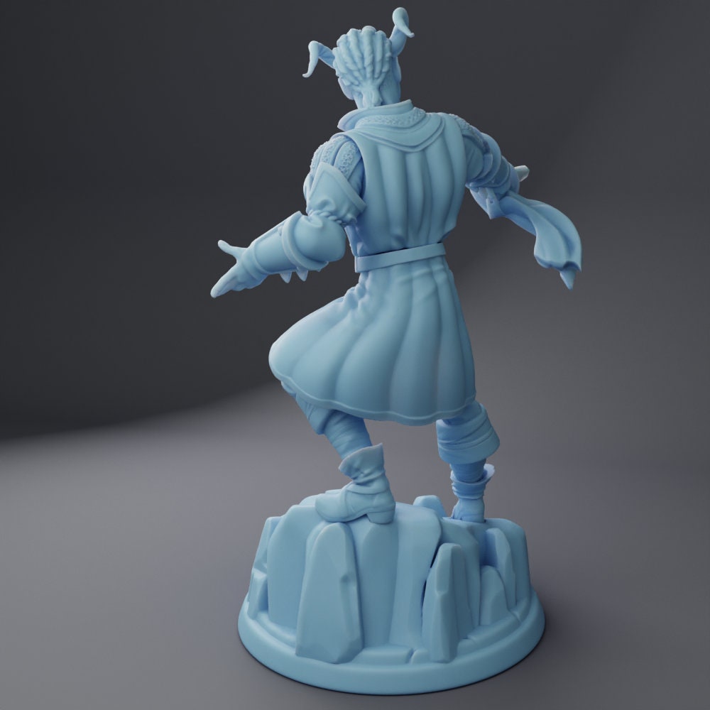 Male Tiefling Warlock - Twin Goddess Miniatures - D&D - Will - TTRPG - 32mm Miniature - Pathfinder - Unpainted