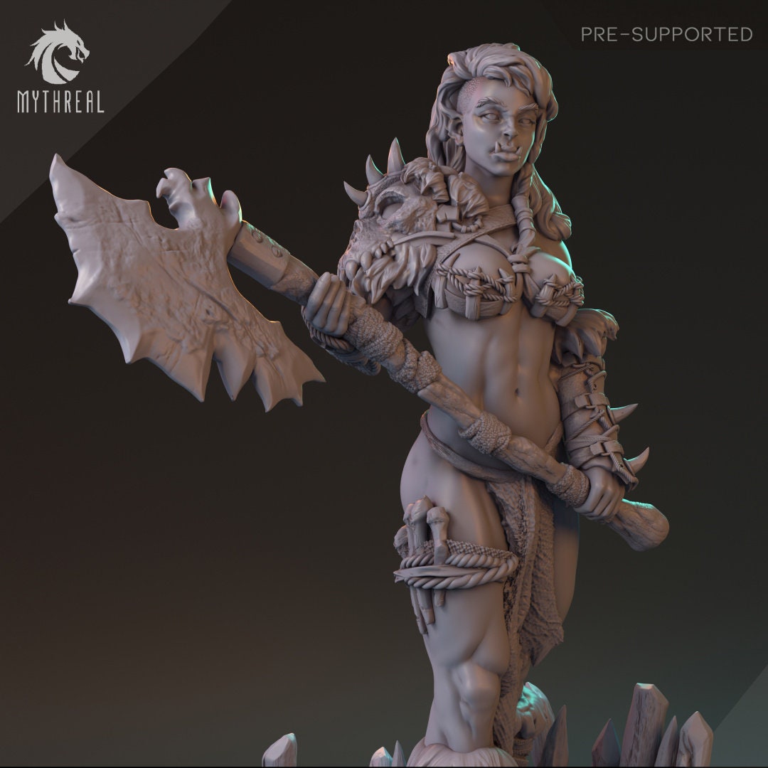Half-Orc Female Fighter for TTRPG by HardWitch Games - Nerteh Mickhar - Pathfinder - D&D - TTRPG - Gift for Gamers