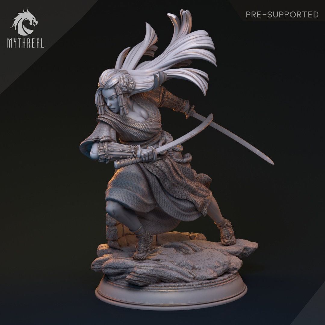Japanese Inspired Female Samurai Fighter for TTRPG by HardWitch Games - Ayakashi - Pathfinder - D&D - TTRPG - Gift for Gamers