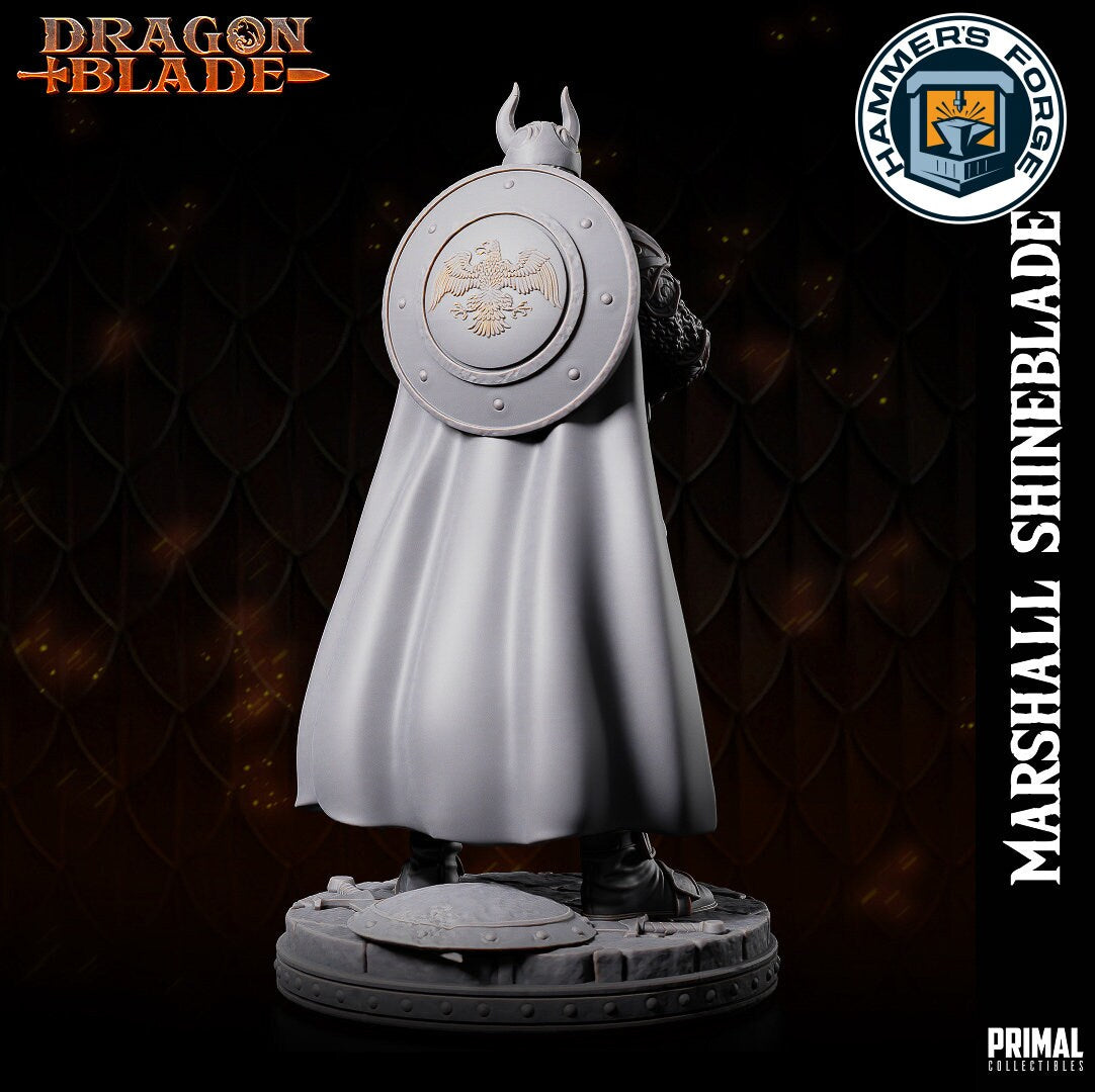 Human Male Fighter Miniature for D&D - TTRPG - 32mm Miniature - Marshall Shineblade - Unpainted - Primal Collectibles - Dragon Blade