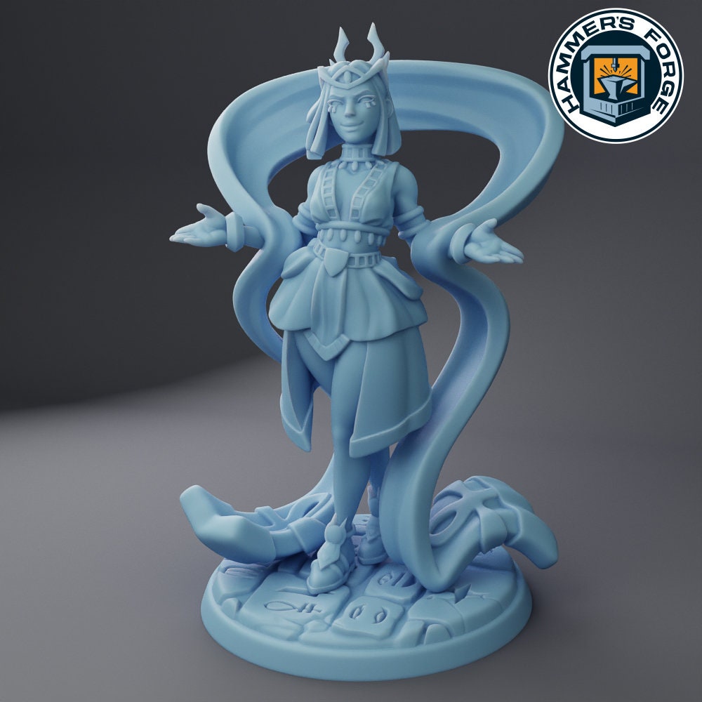 Sehkti, Goddess of the Dunes - Twin Goddess Miniatures - D&D - Will - TTRPG - 32mm Miniature - Pathfinder - Unpainted