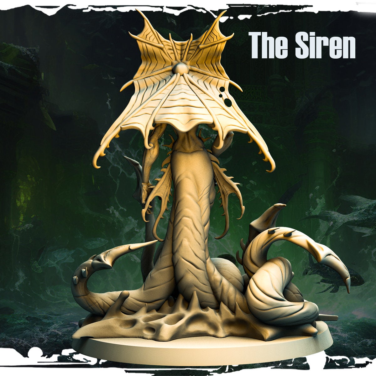 The Siren Miniature - Cursed Mermaid - 32mm Scale - Terror on Cursed Water - Monolith Arts - Pathfinder - 5E