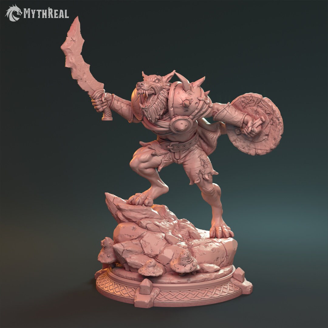 Male Werewolf Fighter for TTRPG by HardWitch Games - Brogon - Pathfinder - D&D - TTRPG - Gift for Gamers